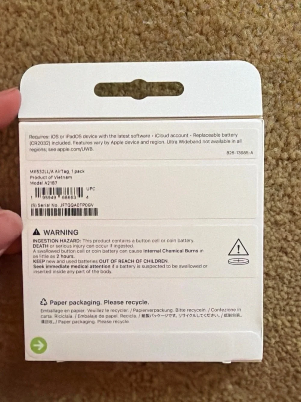 Apple AirTag - White 2nd generation